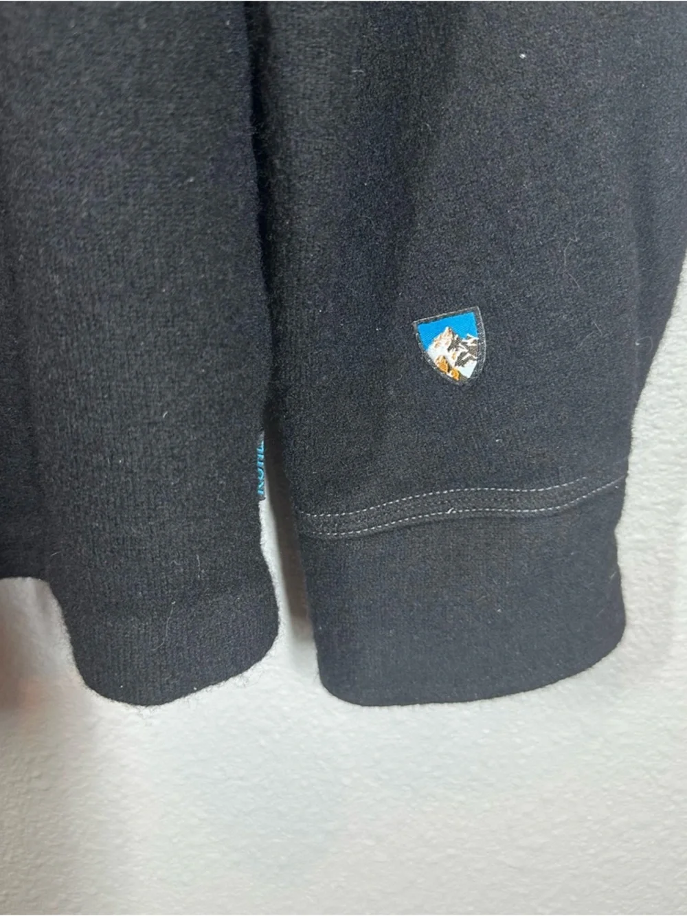 KUHL Men's XL Black 100% Merino Wool Full Zip Sweater Jacket